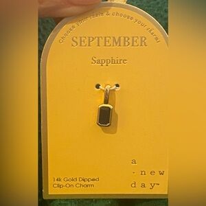 A New Day September Sapphire Birthstone Charm – 14K Gold Dipped NWT